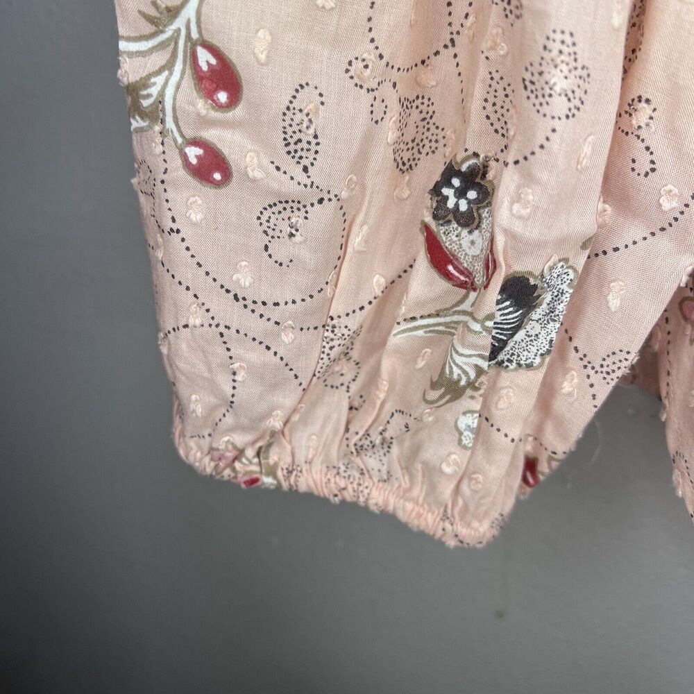 LOFT Women's Floral Peasant Blouse Pink Long Sleeve Size XXL - Picture 5 of 9